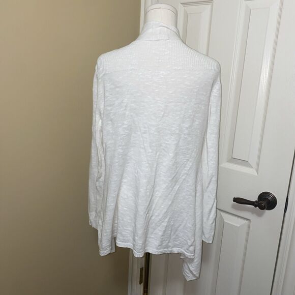 Eileen Fisher Linen cotton blend cardigan sweater white women's size Medium - Picture 5 of 7